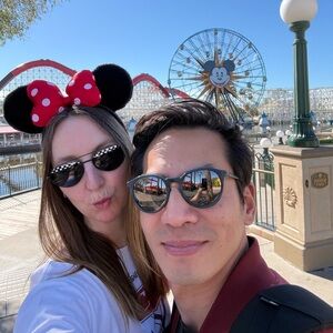 Disney Black Minnie Ears with Red Polka Dot Bow Headband